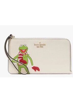 Disney Kate Spade New York Muppets Kermit Zip Wristlet KJ068 NWT